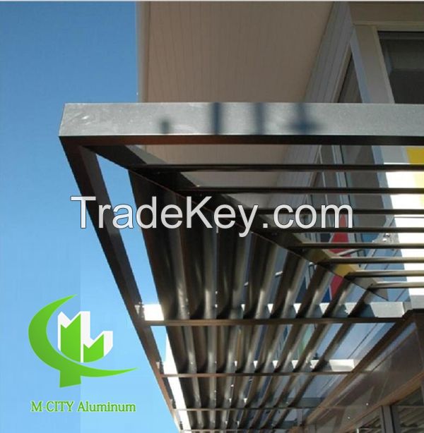 Aerofoil aluminum sunshade for window shading louver