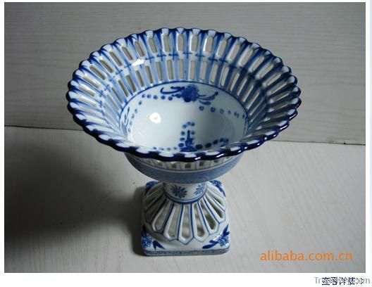 Blue and white porcelain, Chinese ceramics, sculpture, fruit plate, lu