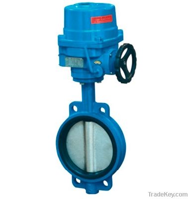 Butt-clamped electric rubber-lined butterfly valve