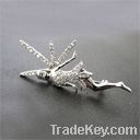 Fashion 925 sterling silver brooch with cz