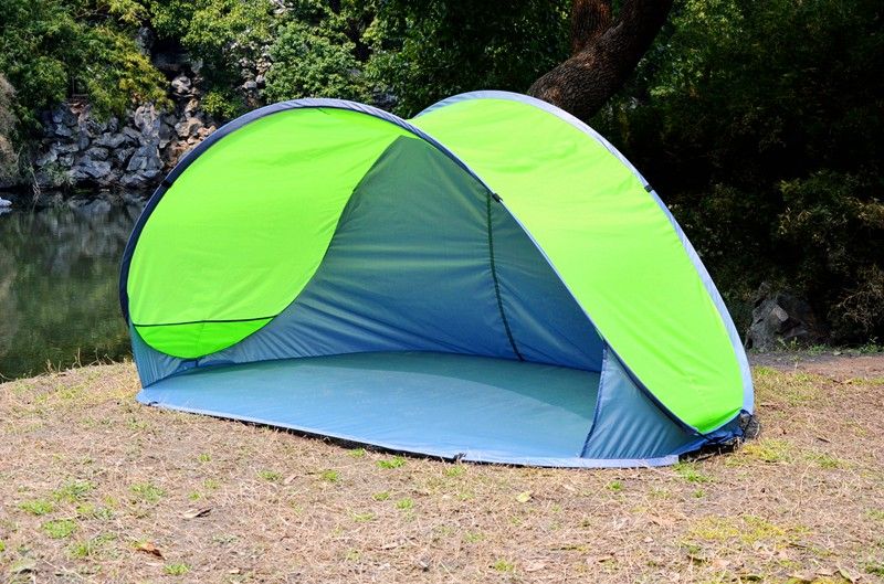 Pop up beach tent with waterproof or fireproofed