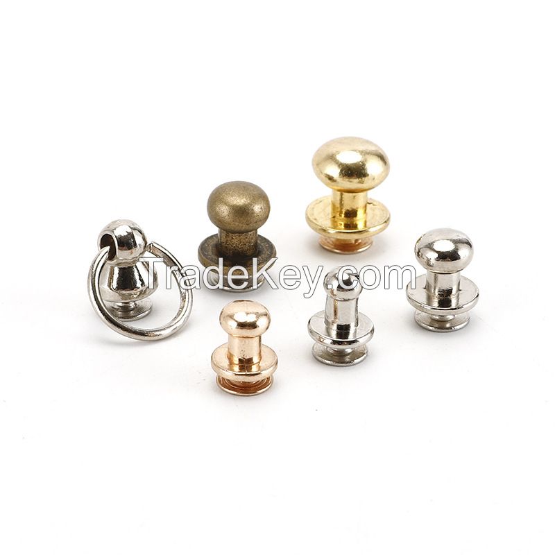 metal brass screw rivets knob raw color handmade crafts handbag belt shoes watchband metal rivets