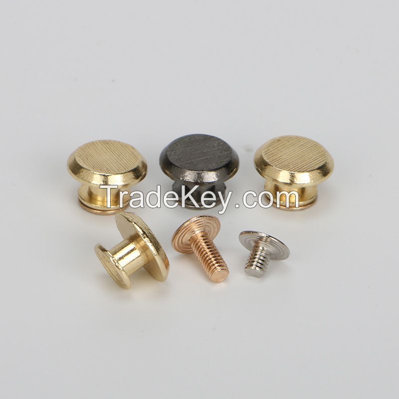 metal brass screw rivets knob raw color handmade crafts handbag belt shoes watchband metal rivets