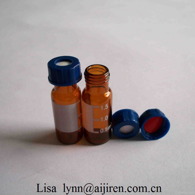 2ml wide opening short screw-thread vial with write-on spot, amber