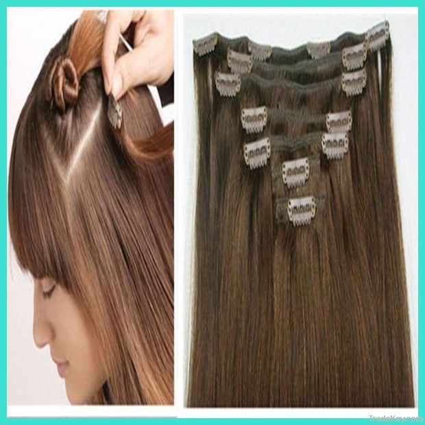 2011 hot selling blond clip in hair extensions