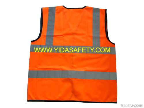 High visibility traffic reflective safety vest roadway