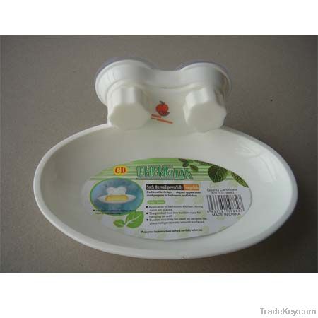 Oval soap dish with suction