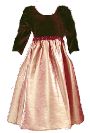 Girls Dress, Velvet Top with Satin Skirt