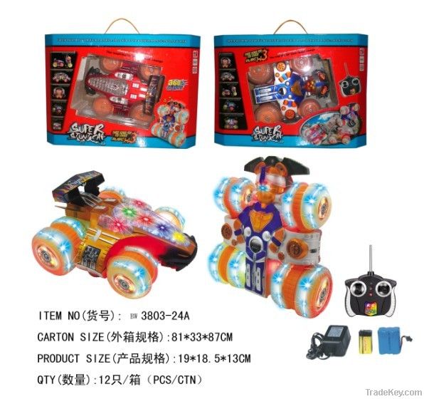 Light music programming deformation robot-stunt car