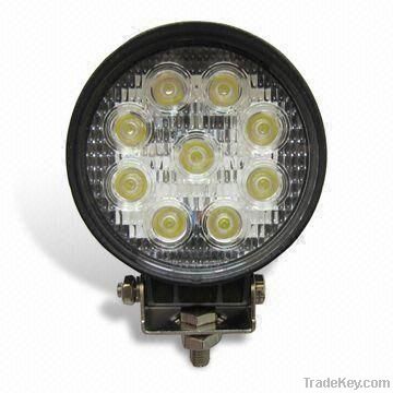 LED Work Light with Stainless Steel Mounting Bracket &amp; 9 x 3W LED bulb