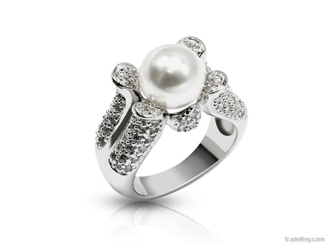 Silver Precious Stone Ring