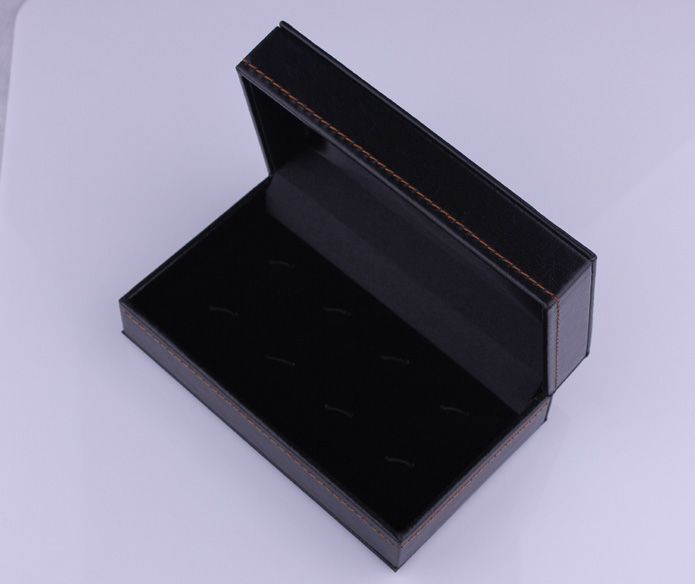 Quality Leather 4 pairs Cufflinks Gift Box