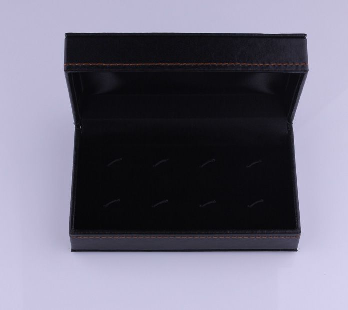 Quality Leather 4 pairs Cufflinks Gift Box