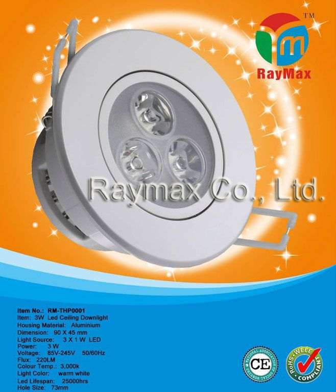 3w led adjustable down light, led recessed downlight, adjustable led d