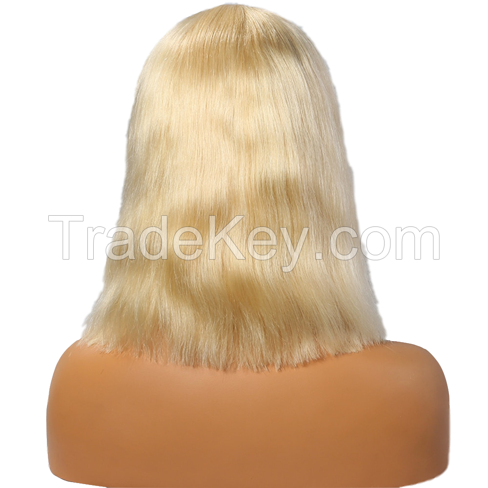 Premier Wholesale 613 blond human virgin cuticle aligned hair Bleached Knots transparent full lace wig