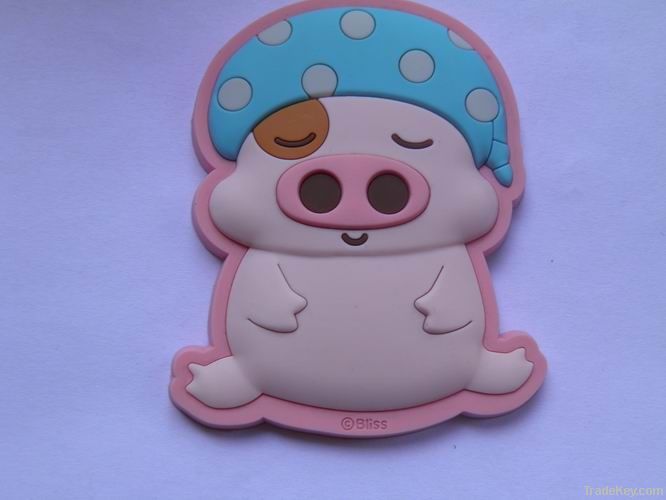 PVC piggy-shaped fridge magnet