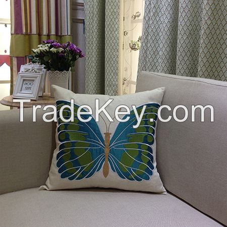 Linen cotton embroidery and print cushion cover for home and living bed room decoration