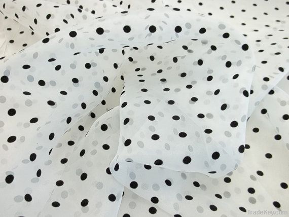 flocked chiffon apparel fabric