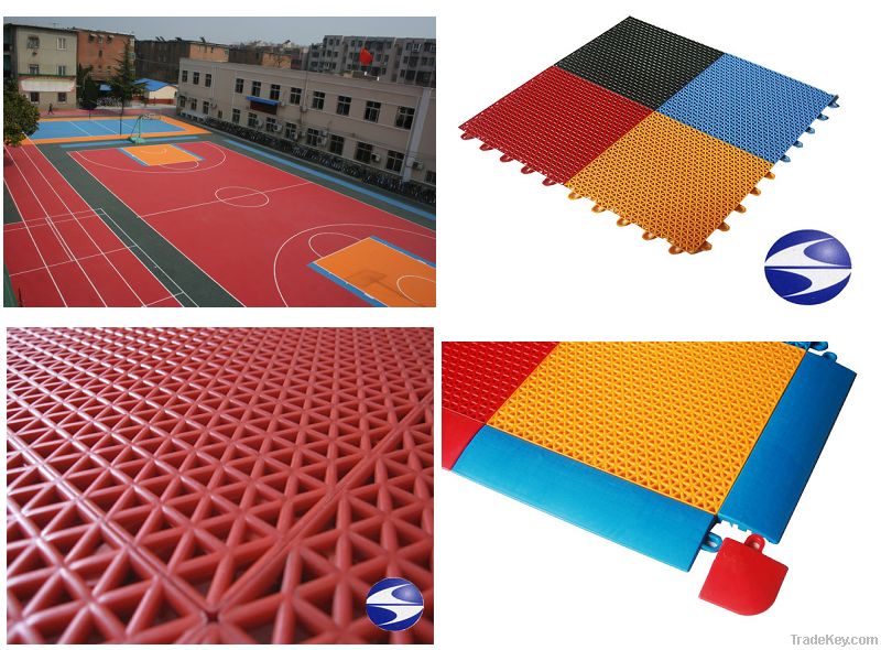 suspended interlocking sports flooring