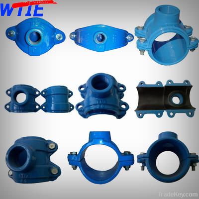 ductile iron saddles for PE/PVC/iron/steel pipes