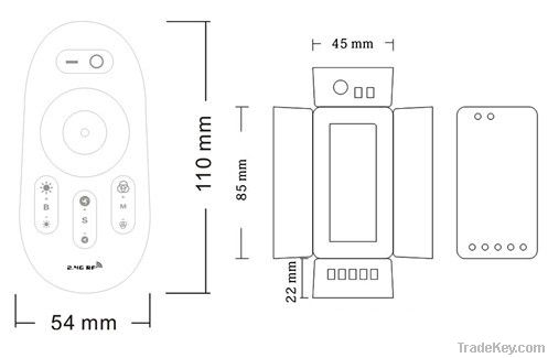 2.4G Touch Screen RGBW/RGB LED Controller