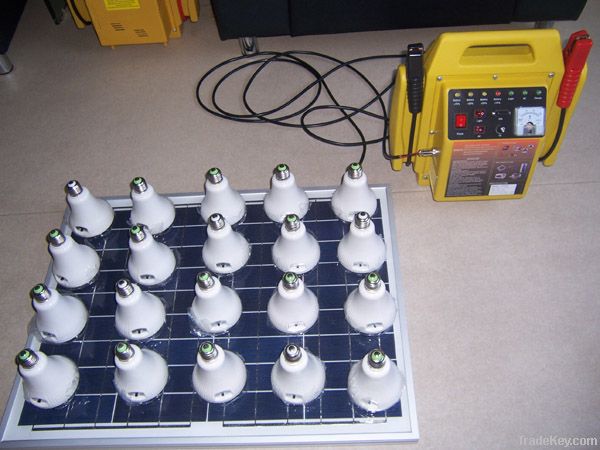 Solar Generator With LED Light Bulb