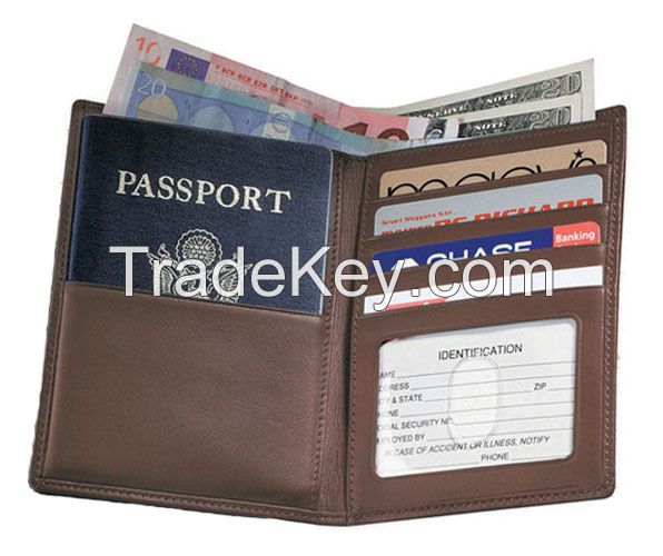 RFID Blocking Passport Leather Wallet