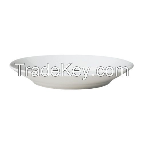 white porcelain ceramic soup plate, deep plate