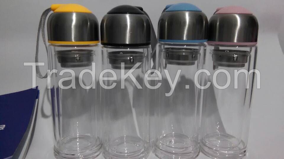 water glass bottle with lid