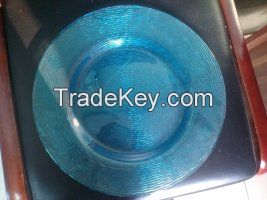 handmade big salad glass plate