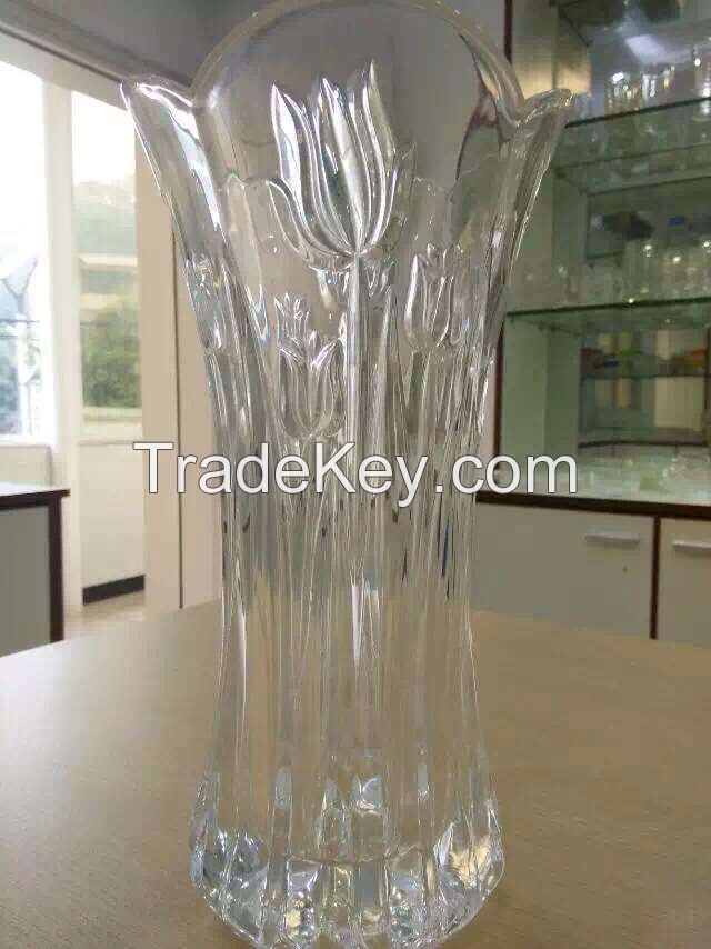 machine press colored round glass vase