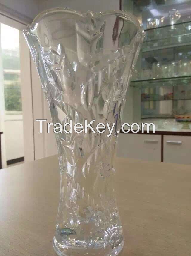 machine press colored round glass vase