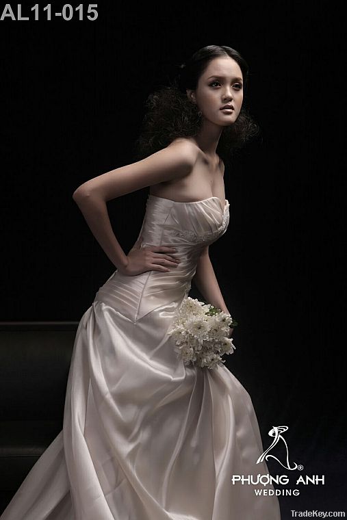 2011 elegant satin bridal gown AL11-015