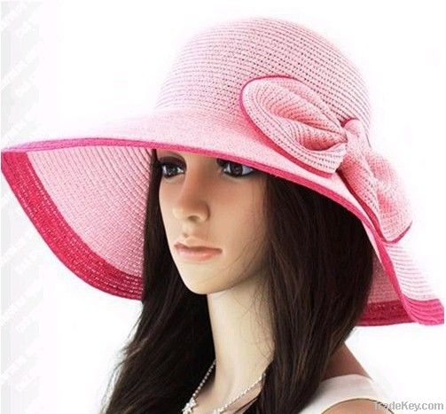 lady&#039;s straw wide brim hat