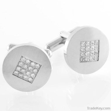 Hip Hop Jewelry Crystal Mens Steel Cufflinks