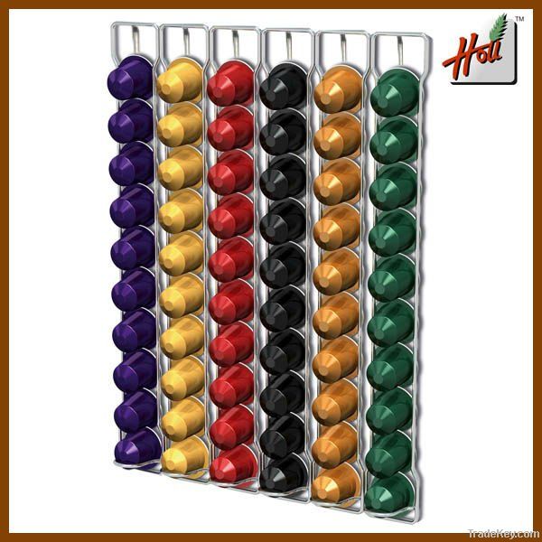 Wall mount Nespresso coffee rack