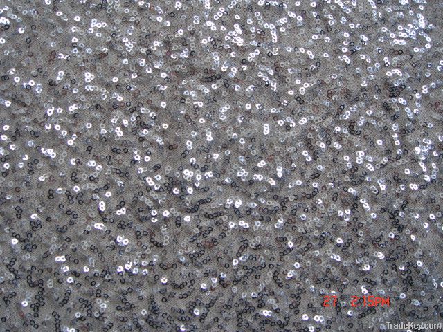 3mm sequins mesh embroidery fabric for handbag/garment