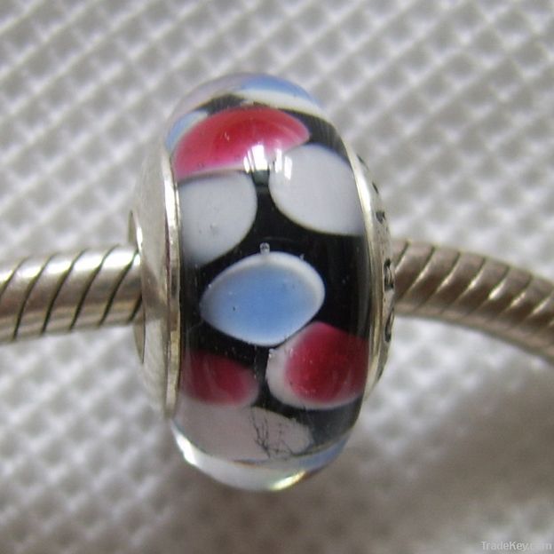 Silver Core Lampwork Beads