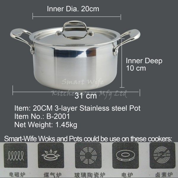 High quality stainless steel cookware cooking pot