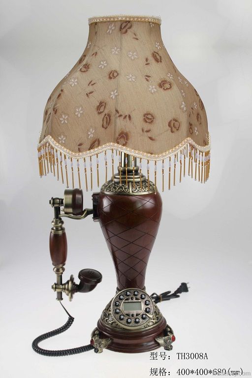 antique polyresin telephone table lamp (TH-3008)