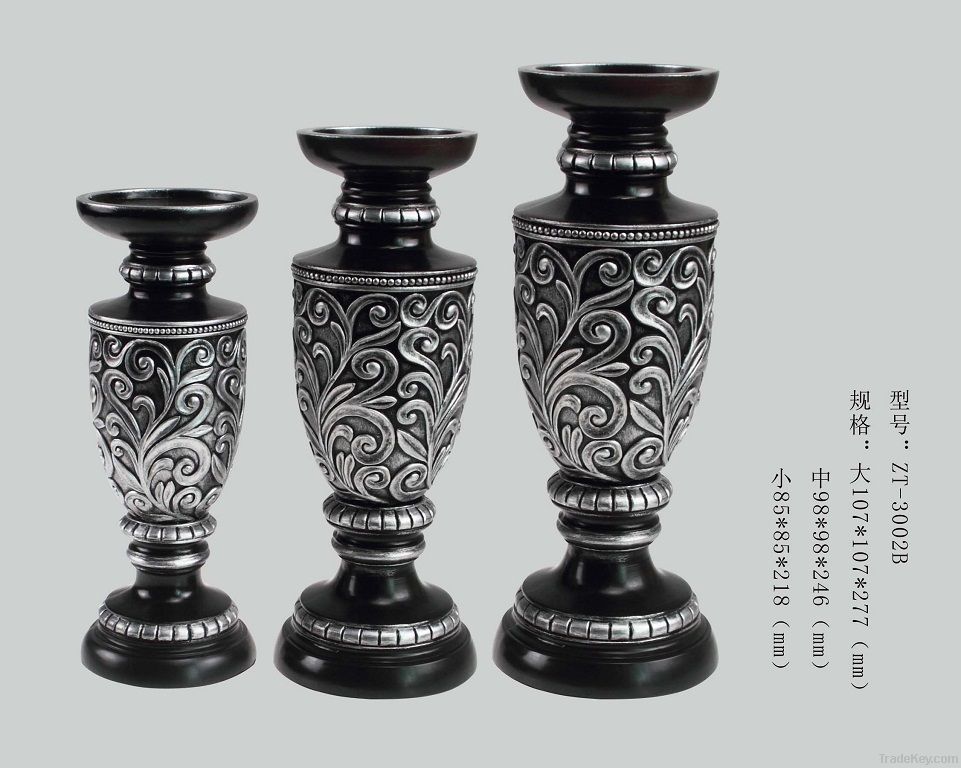 antique style polyresin candle holder(ZT-3002B)