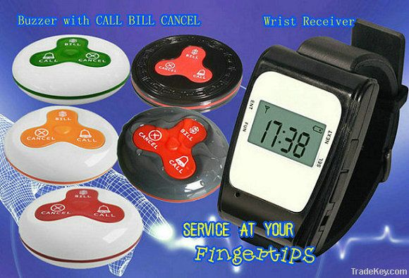 Service Call Bell with 3 choice, call, bill, cancel, round, colorful