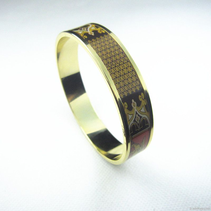 Enameled print bangle