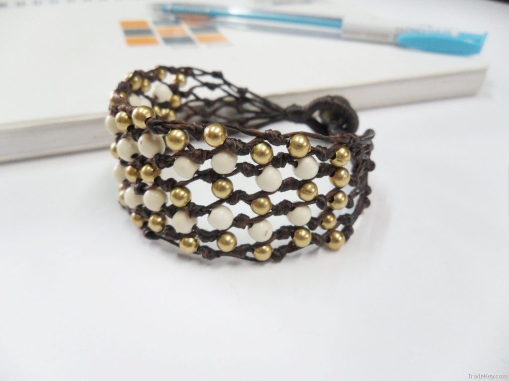 Net Turquoise Brass Hippie Bracelet