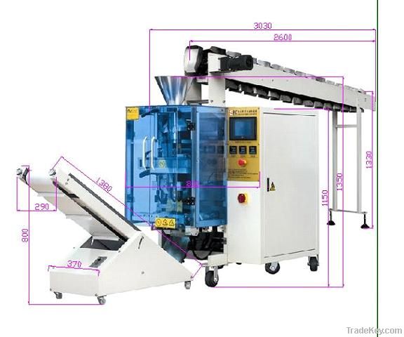 SK-200B Semiautomatic Vertical Form-Fill-Seal Machine for potato chips, crispy rise, fruit jelly, tea, dumpling, foshan china made, high speed.