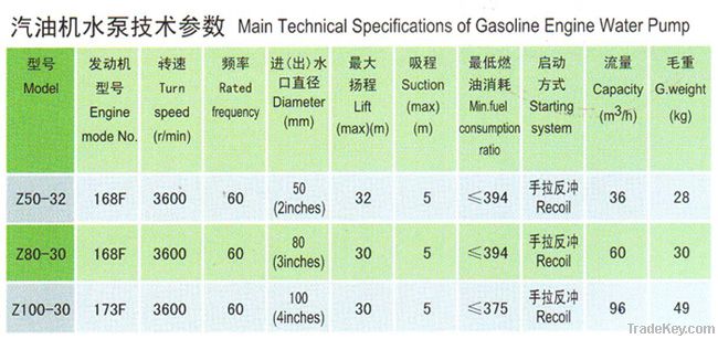 Gasoline Engine water pump