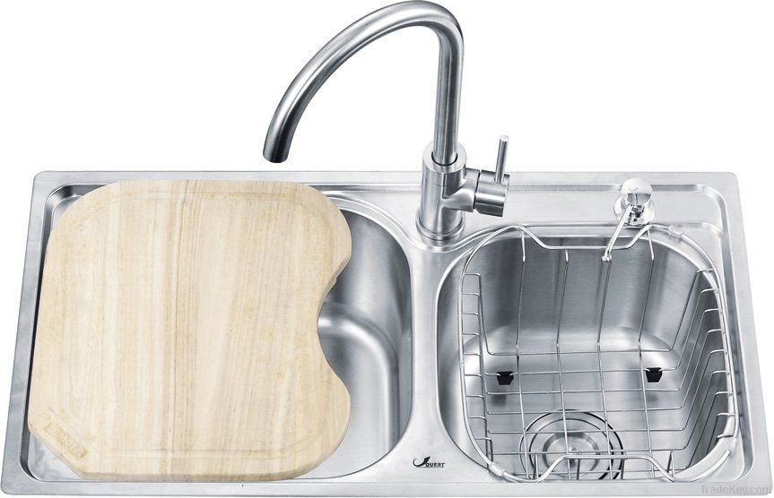 One piece punch stainless steel kitchen sink