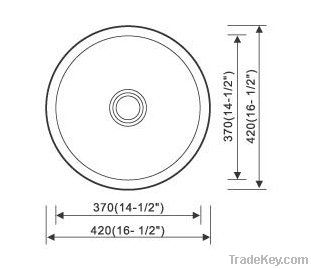 Round stainless steel single basin kitchen sink