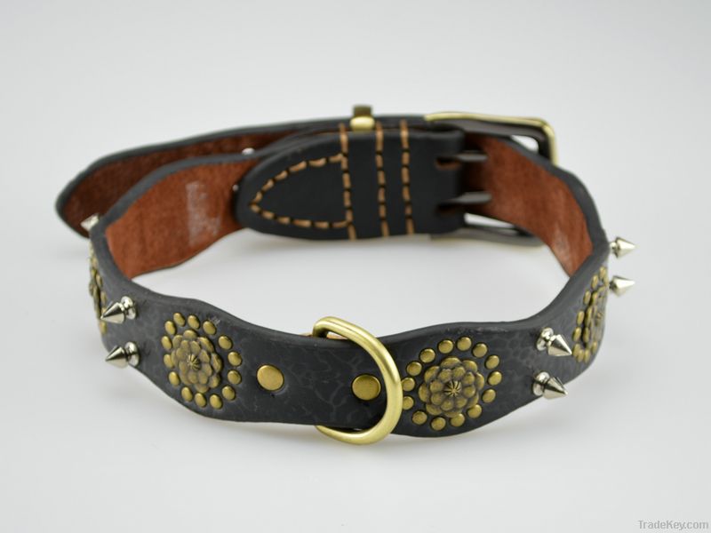 2012 Hot Sell leather dog collar with sting