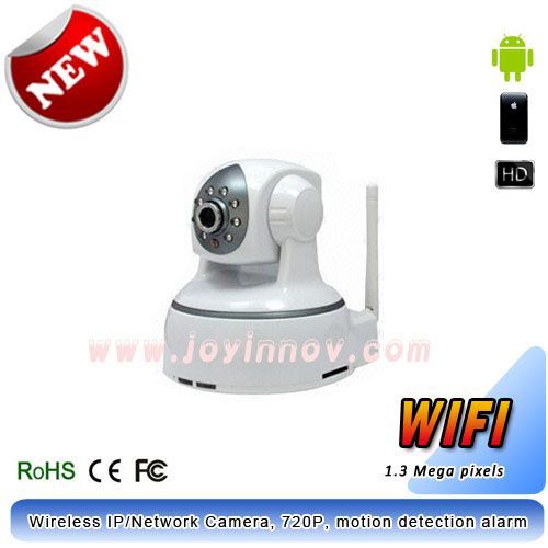 Wireless IP/Network Camera, HD 720P, Megapixels CMOS, Two-way audio